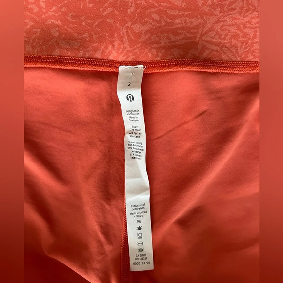 Women’s Lululemon Wunder Train High Rise Short 8" SIZE 2 Warm Coral - Picture 3 of 4